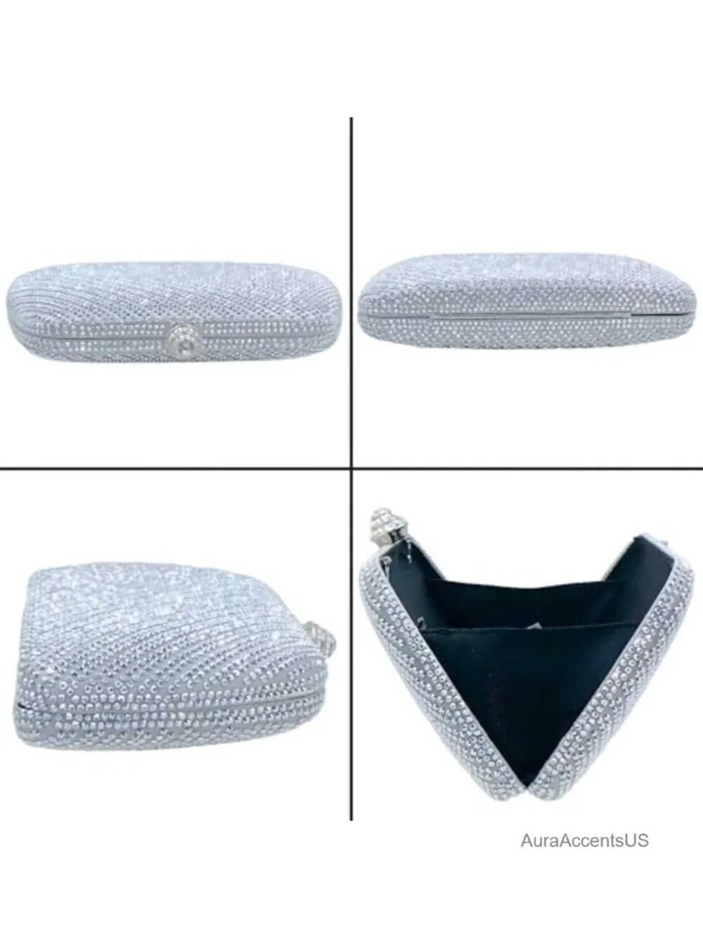 Crystal Rhinestone Evening Clutch Purse for Women Formal Wedding Dressy Bag